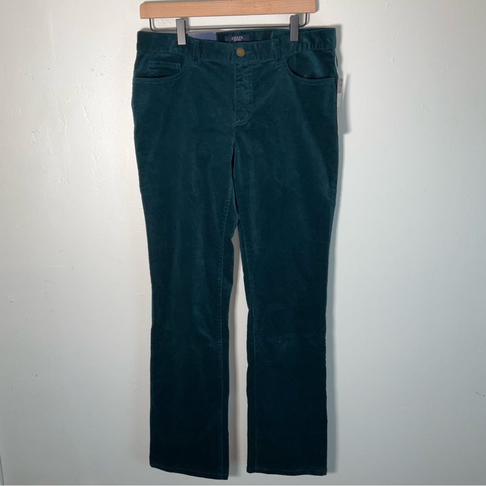 Chaps Slimming Fit Classic Dark Green Pants Size 8